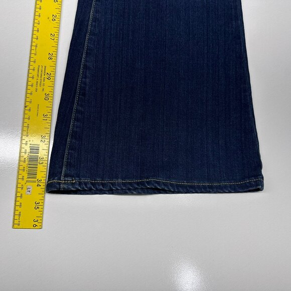 Paige High Rise Bell Canyon Women's Size 27 Dark Wash Flared Denim 34" Inseam - Picture 10 of 11